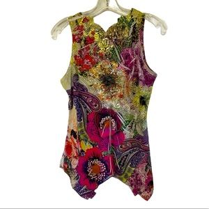 Design Works Rainbow Floral Paisley Hi-Low Tank M
